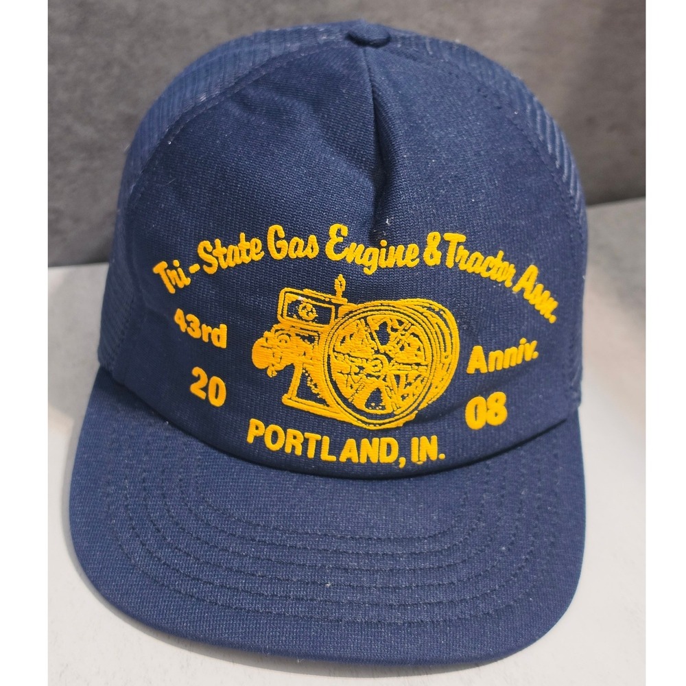 Tri-State Gas Engine & Tractor Assn 43rd Anniv 2008 Portland IN Trucker Hat Navy